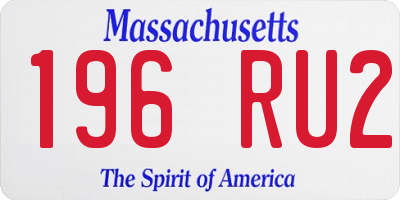 MA license plate 196RU2