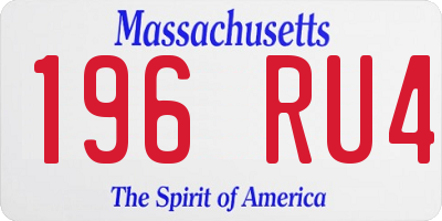 MA license plate 196RU4
