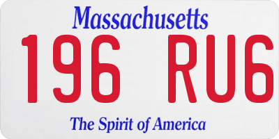 MA license plate 196RU6