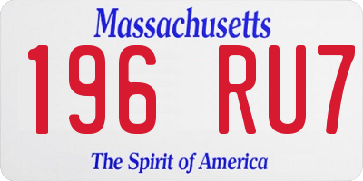 MA license plate 196RU7