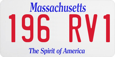 MA license plate 196RV1