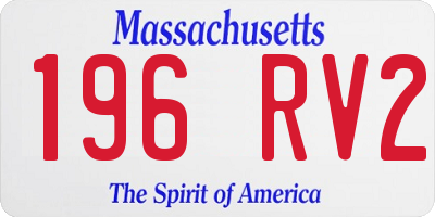 MA license plate 196RV2