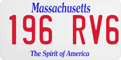 MA license plate 196RV6