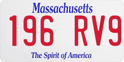 MA license plate 196RV9