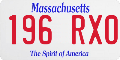 MA license plate 196RX0