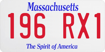 MA license plate 196RX1