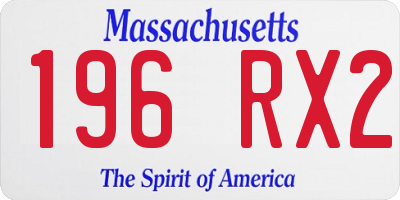 MA license plate 196RX2