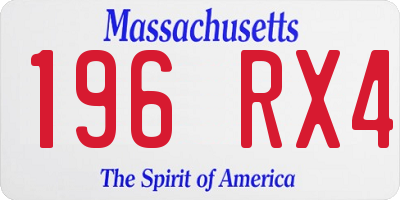 MA license plate 196RX4