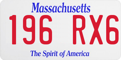 MA license plate 196RX6