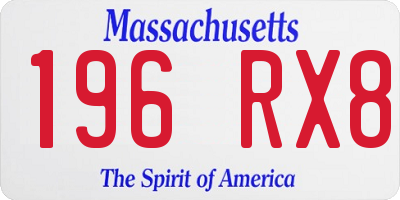 MA license plate 196RX8