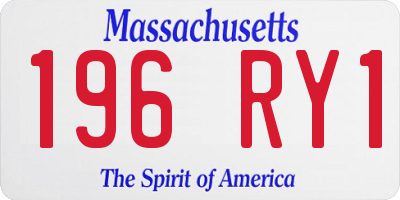 MA license plate 196RY1