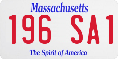 MA license plate 196SA1