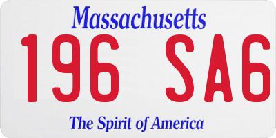 MA license plate 196SA6