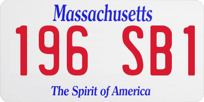 MA license plate 196SB1