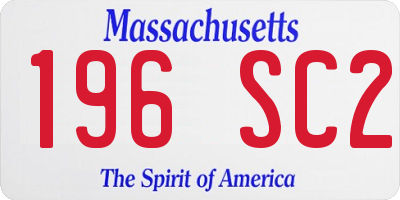 MA license plate 196SC2