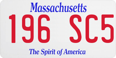 MA license plate 196SC5