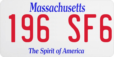 MA license plate 196SF6