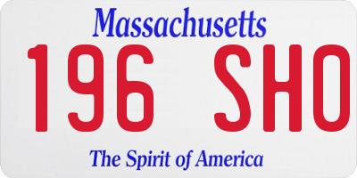 MA license plate 196SH0