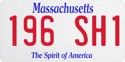 MA license plate 196SH1