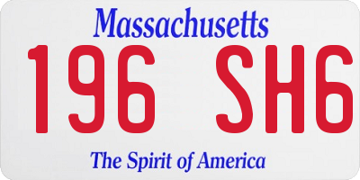 MA license plate 196SH6