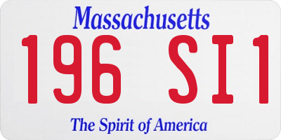 MA license plate 196SI1