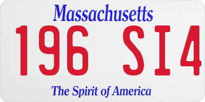 MA license plate 196SI4