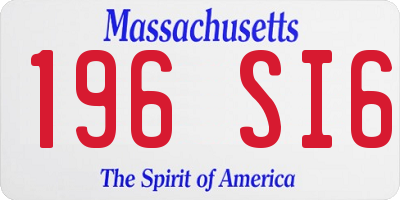MA license plate 196SI6