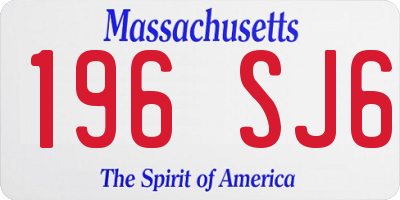 MA license plate 196SJ6