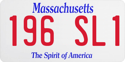 MA license plate 196SL1