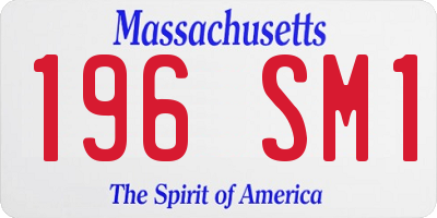 MA license plate 196SM1