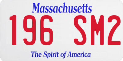 MA license plate 196SM2