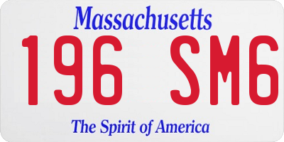 MA license plate 196SM6