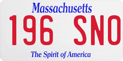 MA license plate 196SN0