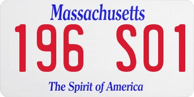 MA license plate 196SO1
