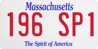MA license plate 196SP1