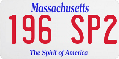 MA license plate 196SP2