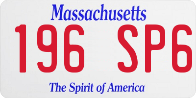 MA license plate 196SP6