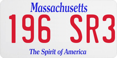 MA license plate 196SR3