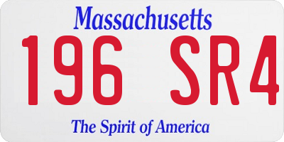 MA license plate 196SR4