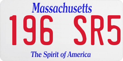 MA license plate 196SR5