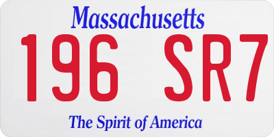 MA license plate 196SR7