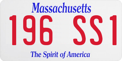 MA license plate 196SS1