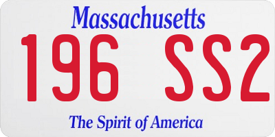 MA license plate 196SS2