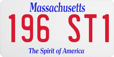 MA license plate 196ST1