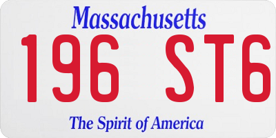 MA license plate 196ST6