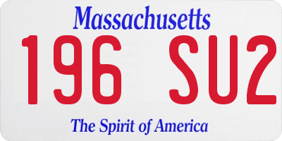 MA license plate 196SU2