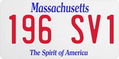 MA license plate 196SV1