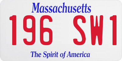 MA license plate 196SW1