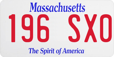 MA license plate 196SX0