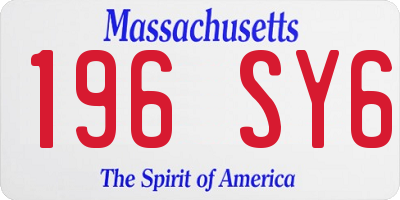 MA license plate 196SY6